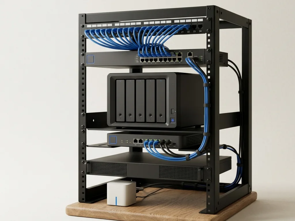 Heimnetzwerk einrichten: Netzwerkschrank mit Switch, NAS und Patchpanel für ein stabiles Netz im ganzen Zuhause
